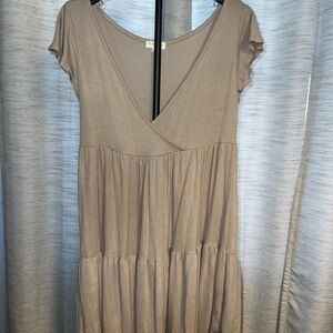 See You Monday Tan Midi Dress